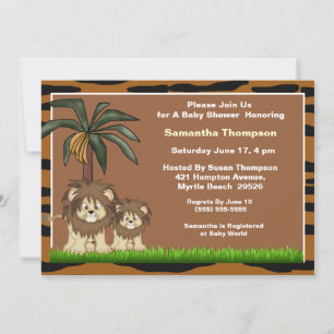 Einladungen für Mama und Baby Lion Baby Shower