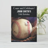 Einladungen für Männer zum Geburtstag im Baseball (Stehend Vorderseite)