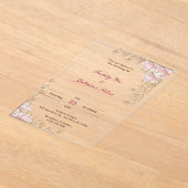 Einladungen für maßgeschneiderte cremefarbene Acry (Ablage )