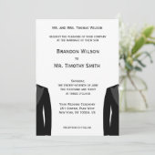 Einladungen für maßgeschneiderte Schwarz-Weiß-Gay- (Stehend Vorderseite)