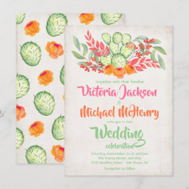 Einladungen für mexikanische Hochzeitskakteen