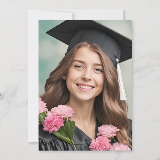 Einladungen für moderne Blume in Rosa (Vorderseite)