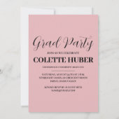 Einladungen für moderne Blume in Rosa (Rückseite)