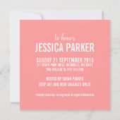 Einladungen für moderne Girl Baby-Dusche (Rückseite)