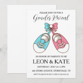 Einladungen für moderne Rosa und Blau (Vorne/Hinten)