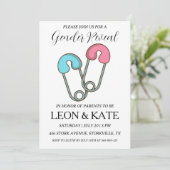 Einladungen für moderne Rosa und Blau (Stehend Vorderseite)