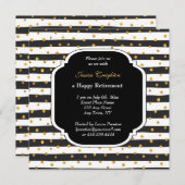 Einladungen für moderne Stripe- und Dots-Pensionie (Vorne/Hinten)