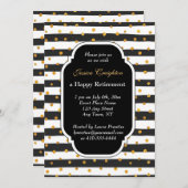 Einladungen für moderne Stripe- und Dots-Pensionie (Vorne/Hinten)