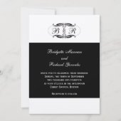 Einladungen für Mongram Hochzeiten Art Deco Silver (Vorderseite)