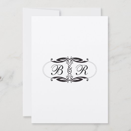 Einladungen für Mongram Hochzeiten Art Deco Silver (Rückseite)