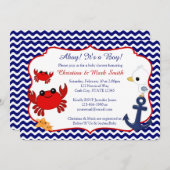 Einladungen für Nautical Crab Baby Shower (Vorne/Hinten)