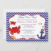 Einladungen für Nautical Crab Baby Shower (Vorderseite)