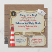 Einladungen für Nautical Sailor Baby Shower (Vorne/Hinten)