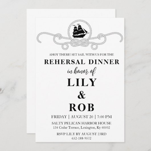 Einladungen für nautische Probe am Seespiel (Vorne/Hinten)