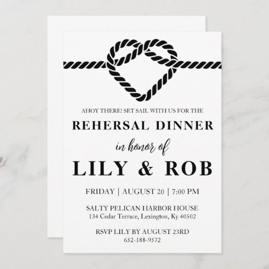 Einladungen für nautische Probe am Seespiel (Vorne/Hinten)