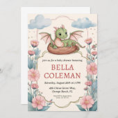 Einladungen für niedliche Drachenbaby-Dusche (Vorne/Hinten)