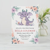 Einladungen für niedliche Drachenbaby-Dusche (Stehend Vorderseite)