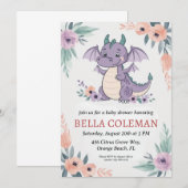 Einladungen für niedliche Drachenbaby-Dusche (Vorne/Hinten)