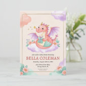 Einladungen für niedliche Drachenbaby-Dusche (Stehend Vorderseite)