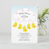 Einladungen für niedliche Ducksäcke aus Kautschuk (Stehend Vorderseite)