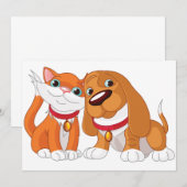 Einladungen für niedliche Hunde und Katzen (Vorne/Hinten)