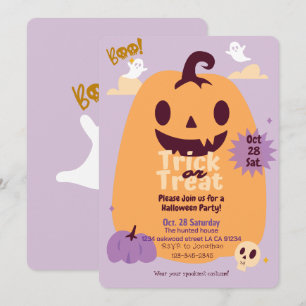 Einladungen für niedliches Halloween-Party testen