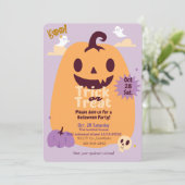 Einladungen für niedliches Halloween-Party testen (Stehend Vorderseite)