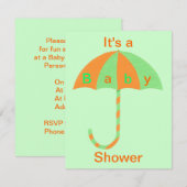 Einladungen für Orange und Grüne Sonnenschirme (Vorne/Hinten)