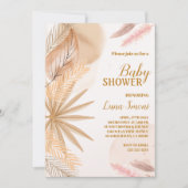 Einladungen für Pampas-Gras-Babydusche (Vorderseite)