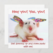 Einladungen für Party Rat (Vorne/Hinten)