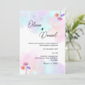 Einladungen für Pastellrosa und Blaue Hochzeiten (Stehend Vorderseite)