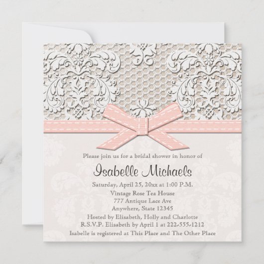 Einladungen für Pearl and Lace Bridal (Vorderseite)