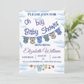 Einladungen für personalisierte Babydusche (Stehend Vorderseite)