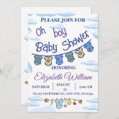 Einladungen für personalisierte Babydusche (Vorne/Hinten)