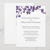 Einladungen für Pflaumen und Weiße Hochzeiten (Vorne/Hinten)