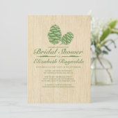 Einladungen für Pine Cone Bridal Dusche (Stehend Vorderseite)