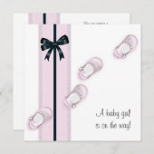 Einladungen für Pink & Black Baby Shoes (Vorne/Hinten)