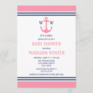 Einladungen für pinkfarbene Kinderdusche