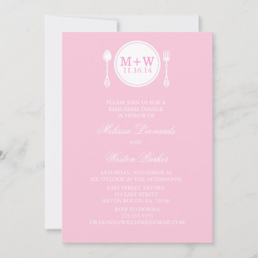 Einladungen für Proben mit Monogramm (Vorderseite)