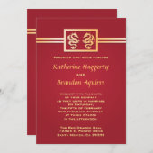 Einladungen für Red & Gold Dragon (Vorne/Hinten)