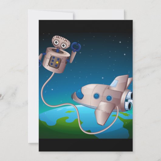 Einladungen für Roboter und Raumschiffe (Vorderseite)