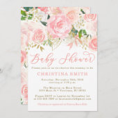Einladungen für Rosa- und Gold-Baby-Dusche (Vorne/Hinten)