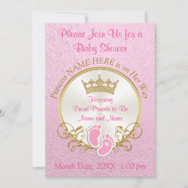 Einladungen für Rosa- und Gold-Baby-Dusche, person