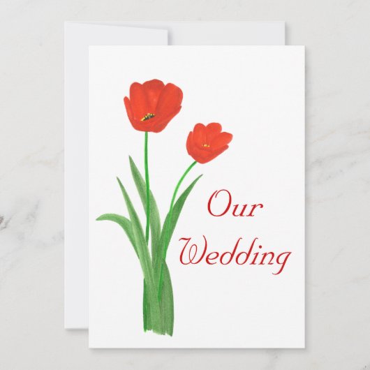 Einladungen für Rote Hochzeiten, Tulips (Vorderseite)