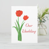 Einladungen für Rote Hochzeiten, Tulips (Stehend Vorderseite)