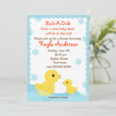 Einladungen für Rubber Ducky Baby Shower (Stehend Vorderseite)