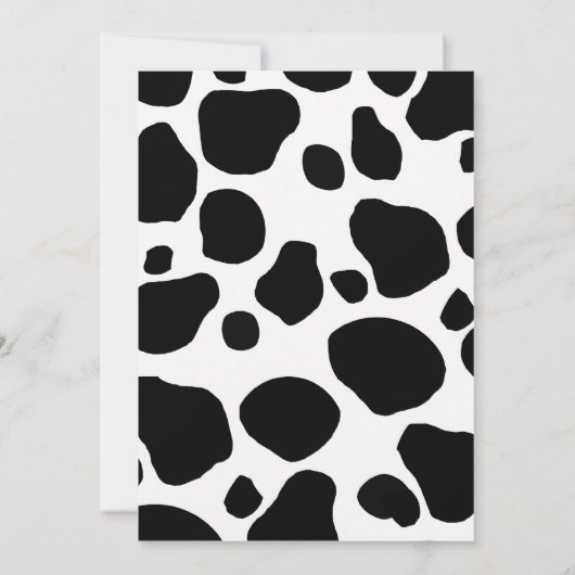 Einladungen für Schwarz-weiße Kuh-Baby-Dusche (Rückseite)