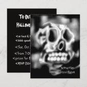 Einladungen für Schwarz-weißes Halloween-Party (Vorne/Hinten)