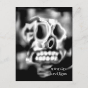 Einladungen für Schwarz-weißes Halloween-Party