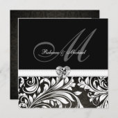 Einladungen für schwarze und weiße Damaskus (Vorne/Hinten)